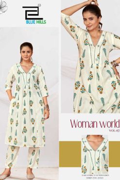 Blue Hills Woman World Vol 2 Kurti with Bottom Rayon Catalog 4 Pcs