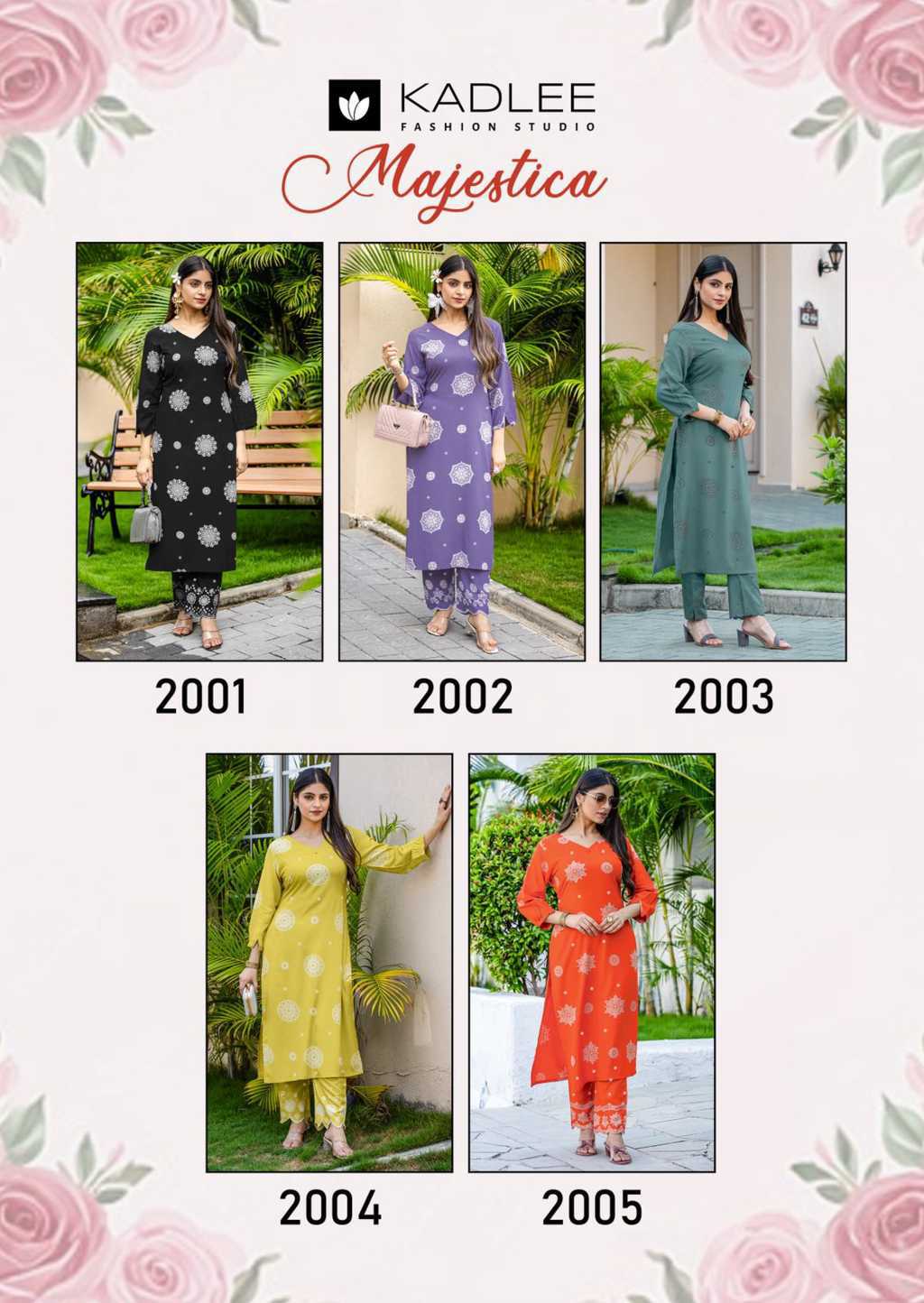 Kadlee Majestica Rayon Kurti with Bottom Catalog 5 Pcs (11) Kadlee Majestica Rayon Kurti with Bottom Catalog 5 Pcs - Image 12