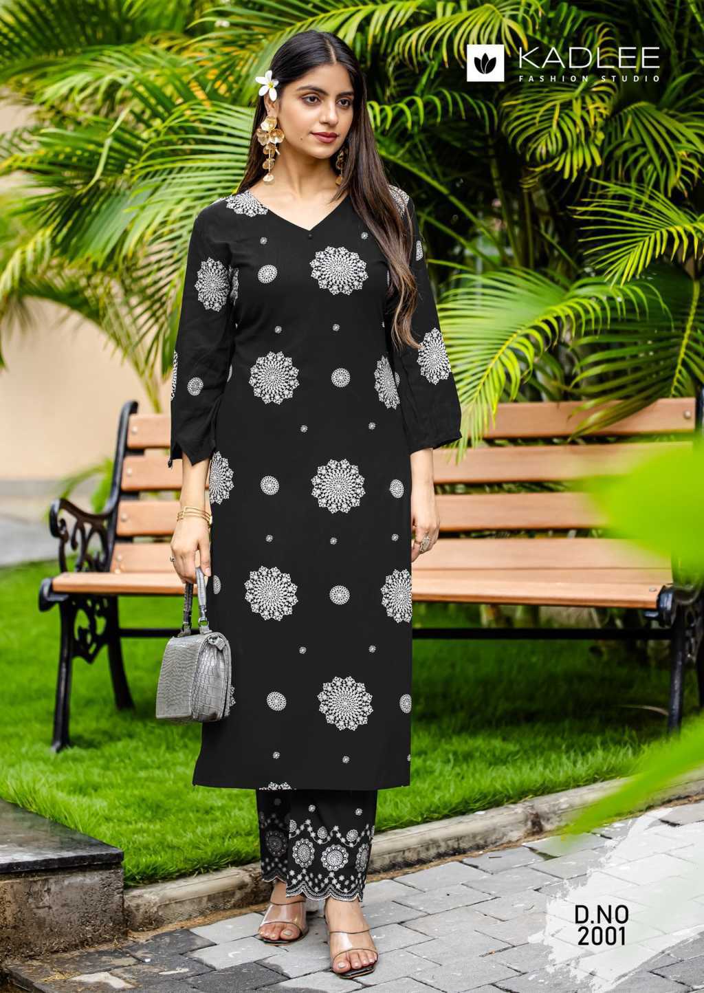 Kadlee Majestica Rayon Kurti with Bottom Catalog 5 Pcs (2) Kadlee Majestica Rayon Kurti with Bottom Catalog 5 Pcs - Image 3