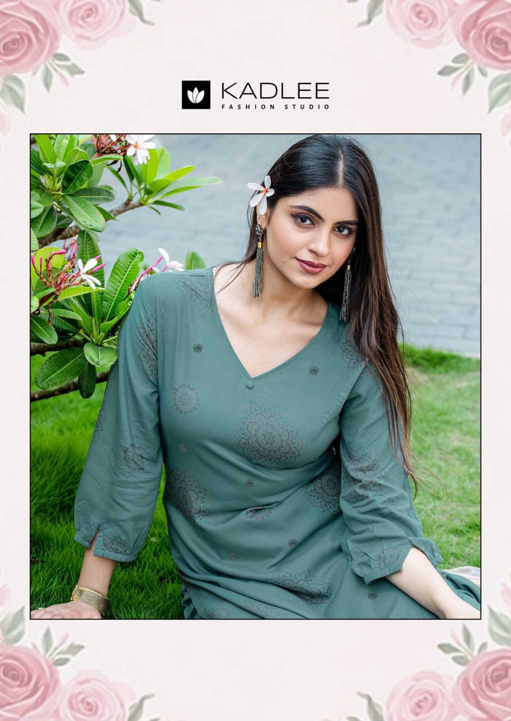 Kadlee Majestica Rayon Kurti with Bottom Catalog 5 Pcs (6) Kadlee Majestica Rayon Kurti with Bottom Catalog 5 Pcs - Image 7
