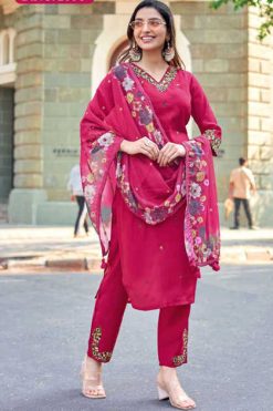 Kadlee Reet Chanderi Kurti with Dupatta Bottom Catalog 4 Pcs