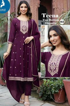 Kaya Teena Silk Readymade Salwar Suit Catalog 6 Pcs
