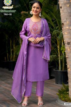 Passion Tree Gulmohar Vol 1 Kurti with Dupatta Bottom Chanderi Catalog 8 Pcs