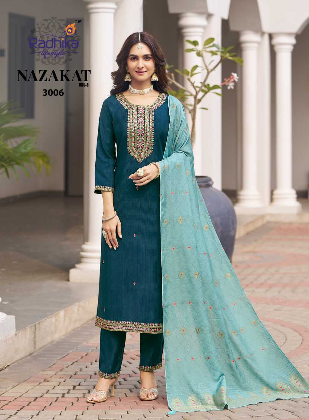 Radhika Nazakat Vol 3 Kurti with Dupatta Bottom Silk Catalog 6 Pcs (13) Radhika Nazakat Vol 3 Kurti with Dupatta Bottom Silk Catalog 6 Pcs - Image 14