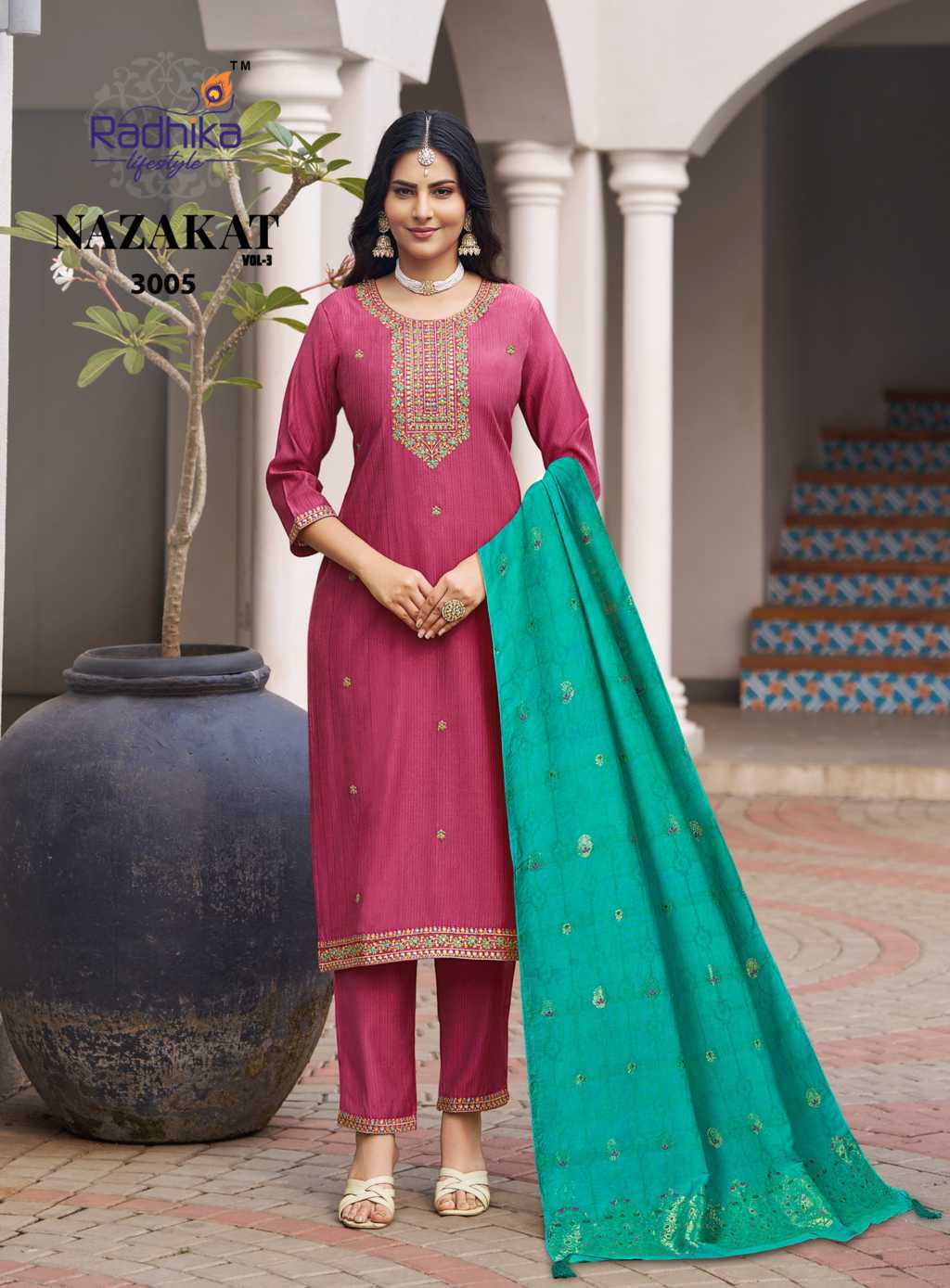 Radhika Nazakat Vol 3 Kurti with Dupatta Bottom Silk Catalog 6 Pcs (14) Radhika Nazakat Vol 3 Kurti with Dupatta Bottom Silk Catalog 6 Pcs - Image 15