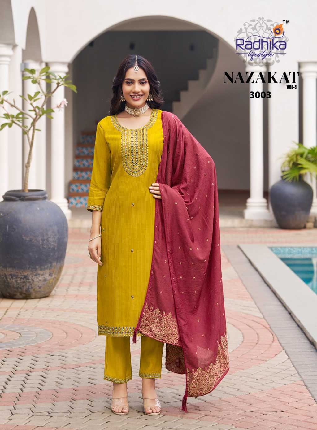 Radhika Nazakat Vol 3 Kurti with Dupatta Bottom Silk Catalog 6 Pcs (8) Radhika Nazakat Vol 3 Kurti with Dupatta Bottom Silk Catalog 6 Pcs - Image 9