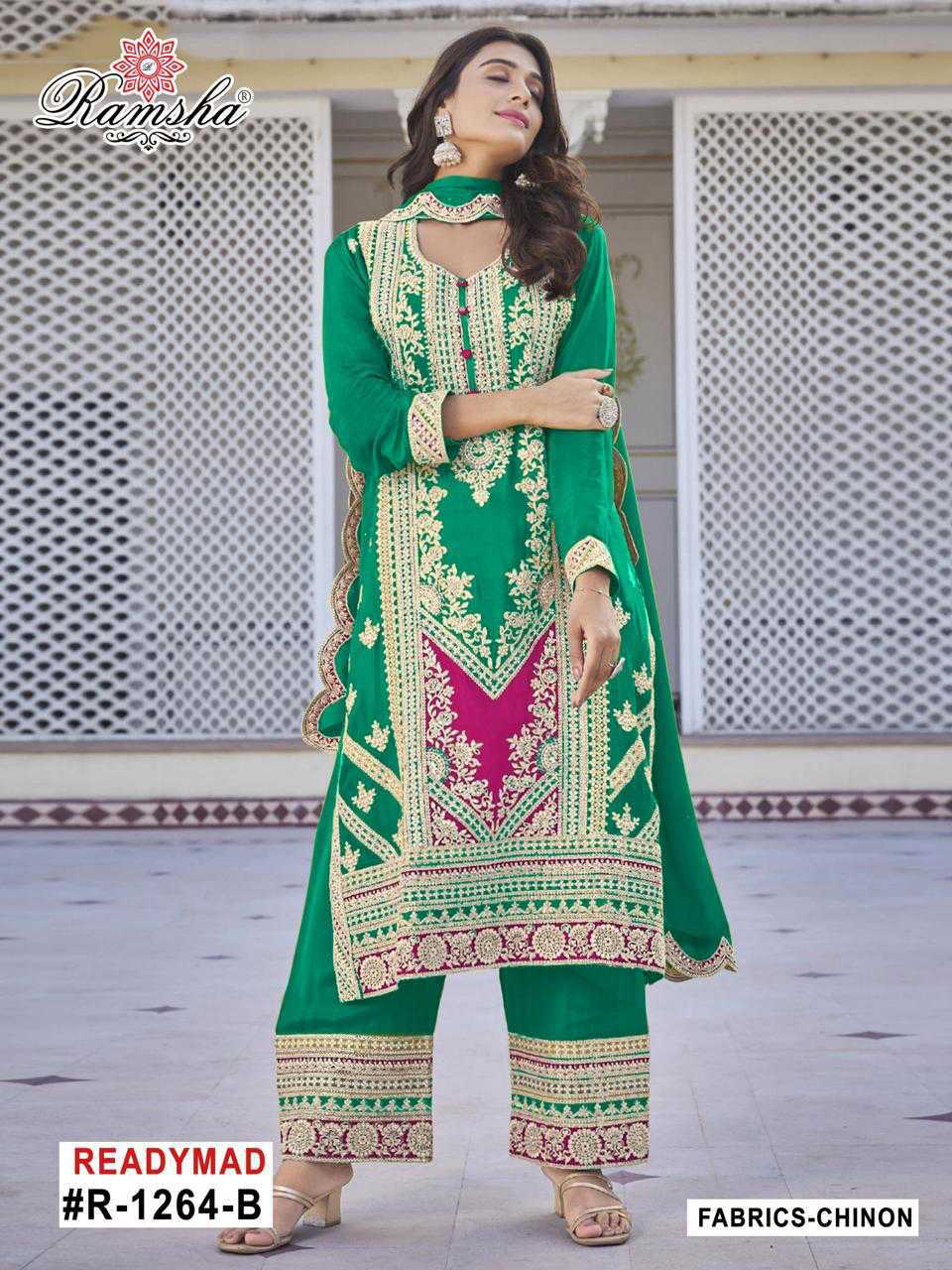 Ramsha R 1264 NX A-D Chinon Readymade Salwar Suit Catalog 4 Pcs (1) Ramsha R 1264 NX A-D Chinon Readymade Salwar Suit Catalog 4 Pcs - Image 2