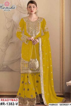Ramsha R 1382 NX U-X Georgette Readymade Salwar Suit Catalog 4 Pcs