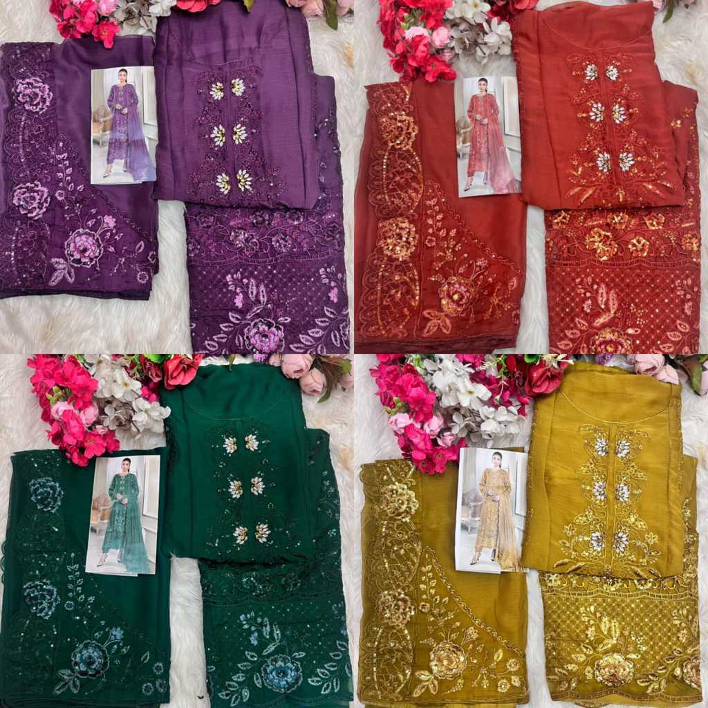 Shree Fabs Chiffons SF 5562 A-D Chiffon Salwar Suit Catalog 4 Pcs (8) Shree Fabs Chiffons SF 5562 A-D Chiffon Salwar Suit Catalog 4 Pcs - Image 9