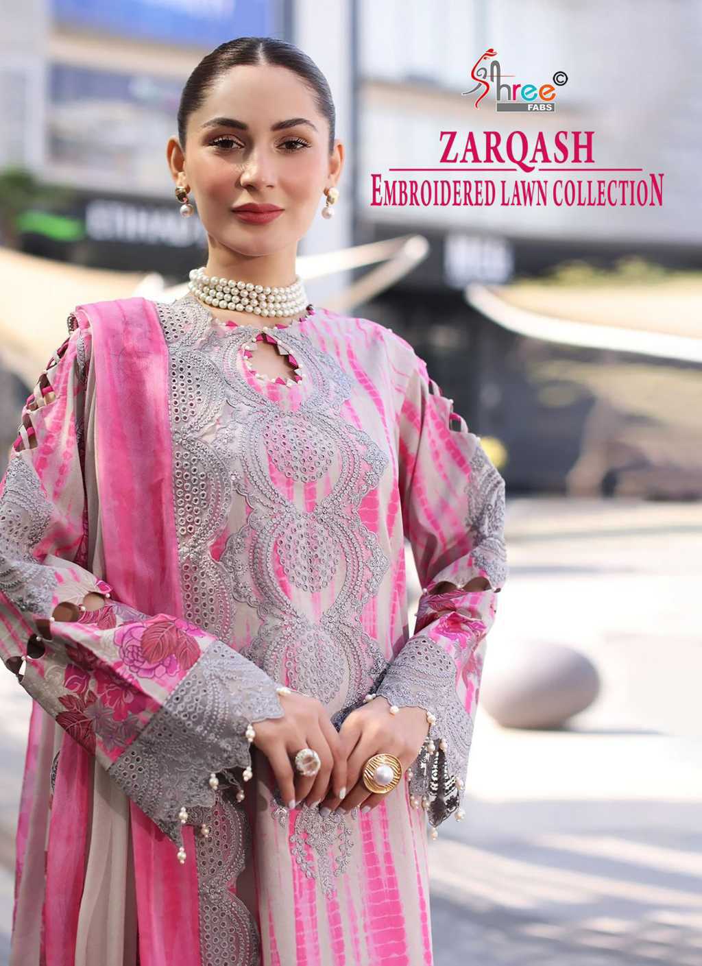 Shree Fabs Zarqash Embroidered Lawn Collection Chiffon Cotton Salwar Suit Catalog 6 Pcs (1) Shree Fabs Zarqash Embroidered Lawn Collection Chiffon Cotton Salwar Suit Catalog 6 Pcs - Image 2