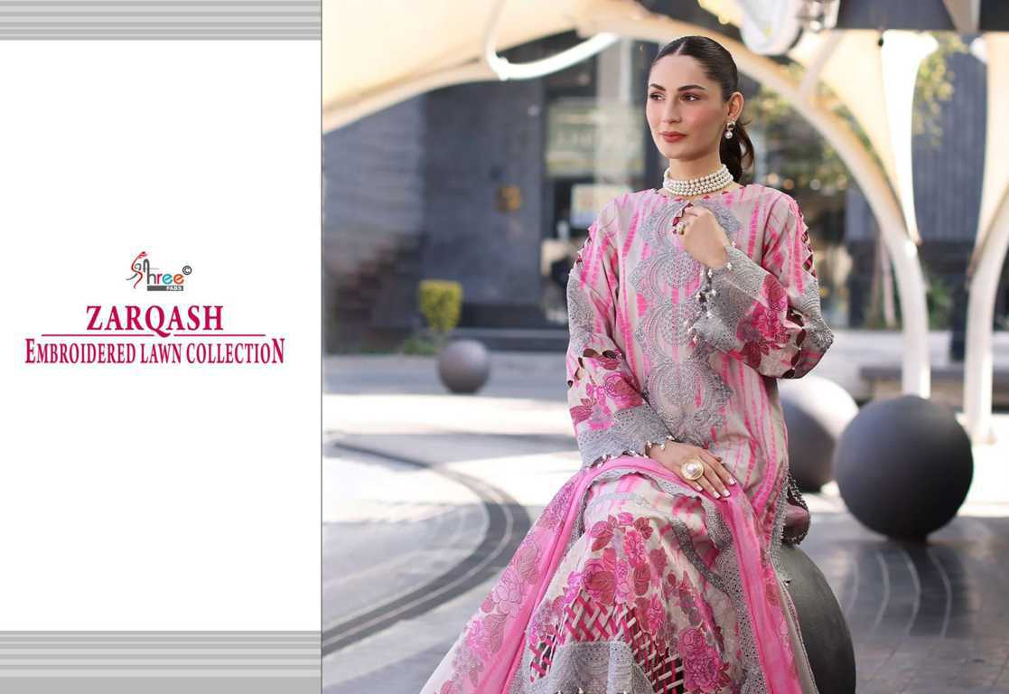 Shree Fabs Zarqash Embroidered Lawn Collection Chiffon Cotton Salwar Suit Catalog 6 Pcs (10) Shree Fabs Zarqash Embroidered Lawn Collection Chiffon Cotton Salwar Suit Catalog 6 Pcs - Image 11