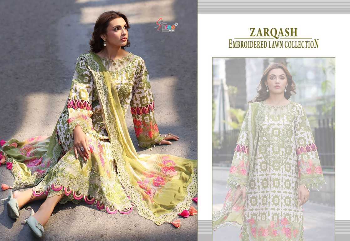 Shree Fabs Zarqash Embroidered Lawn Collection Chiffon Cotton Salwar Suit Catalog 6 Pcs (11) Shree Fabs Zarqash Embroidered Lawn Collection Chiffon Cotton Salwar Suit Catalog 6 Pcs - Image 12