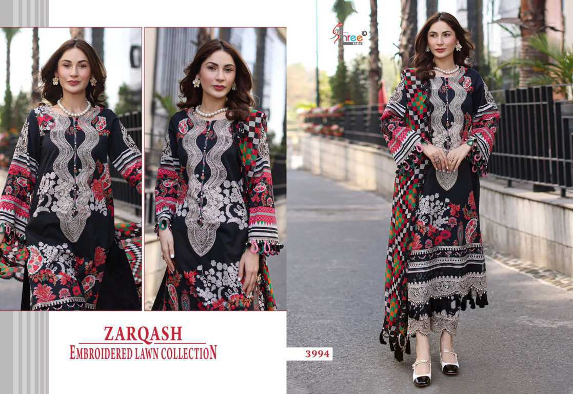 Shree Fabs Zarqash Embroidered Lawn Collection Chiffon Cotton Salwar Suit Catalog 6 Pcs (4) Shree Fabs Zarqash Embroidered Lawn Collection Chiffon Cotton Salwar Suit Catalog 6 Pcs - Image 5