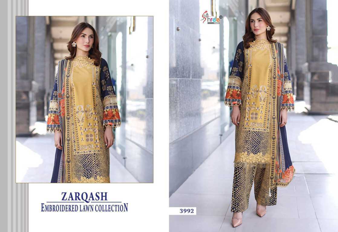 Shree Fabs Zarqash Embroidered Lawn Collection Chiffon Cotton Salwar Suit Catalog 6 Pcs (8) Shree Fabs Zarqash Embroidered Lawn Collection Chiffon Cotton Salwar Suit Catalog 6 Pcs - Image 9