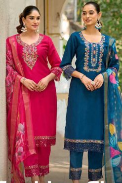 Vaniska Fashion Flora Vol 1 Kurti with Dupatta Bottom Silk Catalog 6 Pcs
