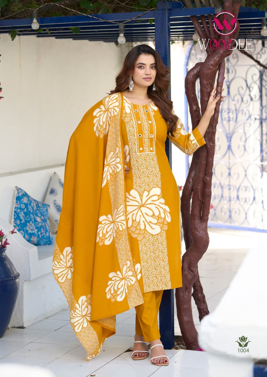 Woodee Tanya Kurti with Dupatta Bottom Viscose Catalog 6 Pcs (2) Woodee Tanya Kurti with Dupatta Bottom Viscose Catalog 6 Pcs - Image 3