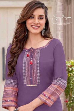 Wooglee Salonee Vol 8 Rayon Kurti Catalog 6 Pcs