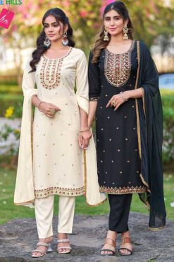 Blue Hills Border Vol 2 Kurti with Dupatta Bottom Rayon Catalog 6 Pcs
