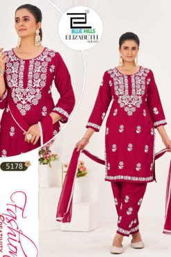 Blue Hills Elizabeth Vol 5 Kurti with Dupatta Bottom Rayon Catalog 4 Pcs