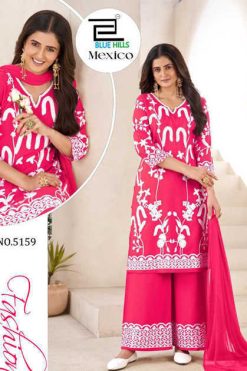 Blue Hills Mexico Kurti with Dupatta Bottom Rayon Catalog 4 Pcs