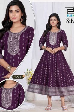 Blue Hills Silver Rayon Kurti Catalog 6 Pcs