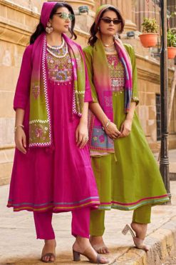 Kadlee Roopam Chanderi Kurti with Dupatta Bottom Catalog 5 Pcs