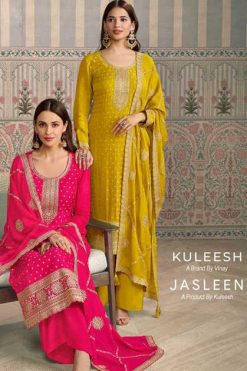 Kuleesh Jasleen by Vinay Silk Salwar Suit Catalog 4 Pcs