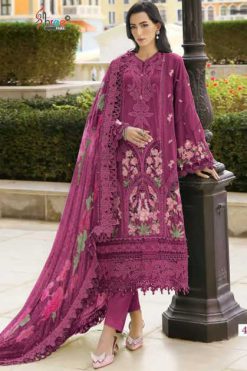 Shree Fabs Mariya B Luxury Lawn Collection Vol 4 Chiffon Cotton Salwar Suit Catalog 6 Pcs