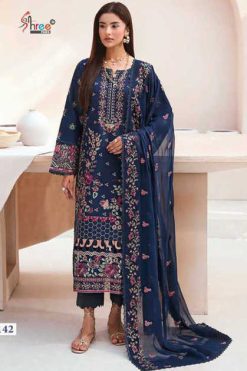 Shree Fabs Riwayat Embroidered Lawn Collection Vol 1 Cotton Kota Checks Salwar Suit Catalog 5 Pcs