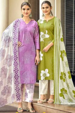 Tips and Top Summer Stories Cotton Kurti with Dupatta Bottom Catalog 6 Pcs