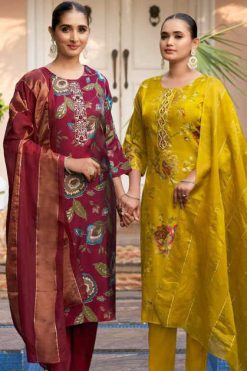 Vaniska Trendy Touch Vol 1 Kurti with Dupatta Bottom Silk Catalog 8 Pcs