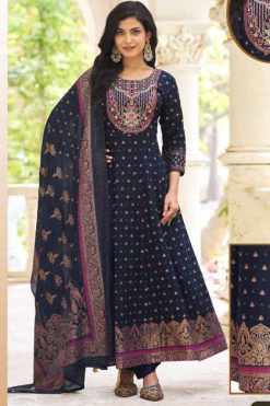 Blue Hills Huma Kurti with Dupatta Bottom Rayon Catalog 6 Pcs
