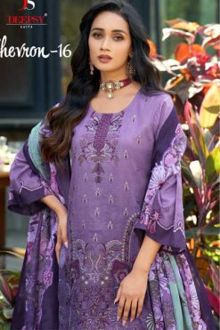 Deepsy Cheveron Vol 16 Cotton Chiffon Salwar Suit Catalog 6 Pcs