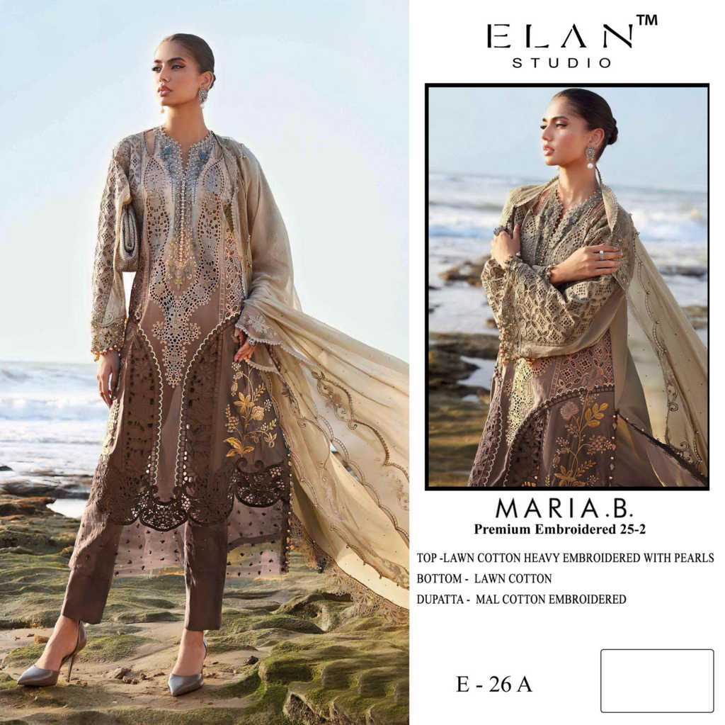 Elan Studio Maria B Premium Embroidered 25 Vol 2 E 17 A-D Cotton Salwar Suit Catalog 4 Pcs (1) Elan Studio Maria B Premium Embroidered 25 Vol 2 E 17 A-D Cotton Salwar Suit Catalog 4 Pcs - Image 2
