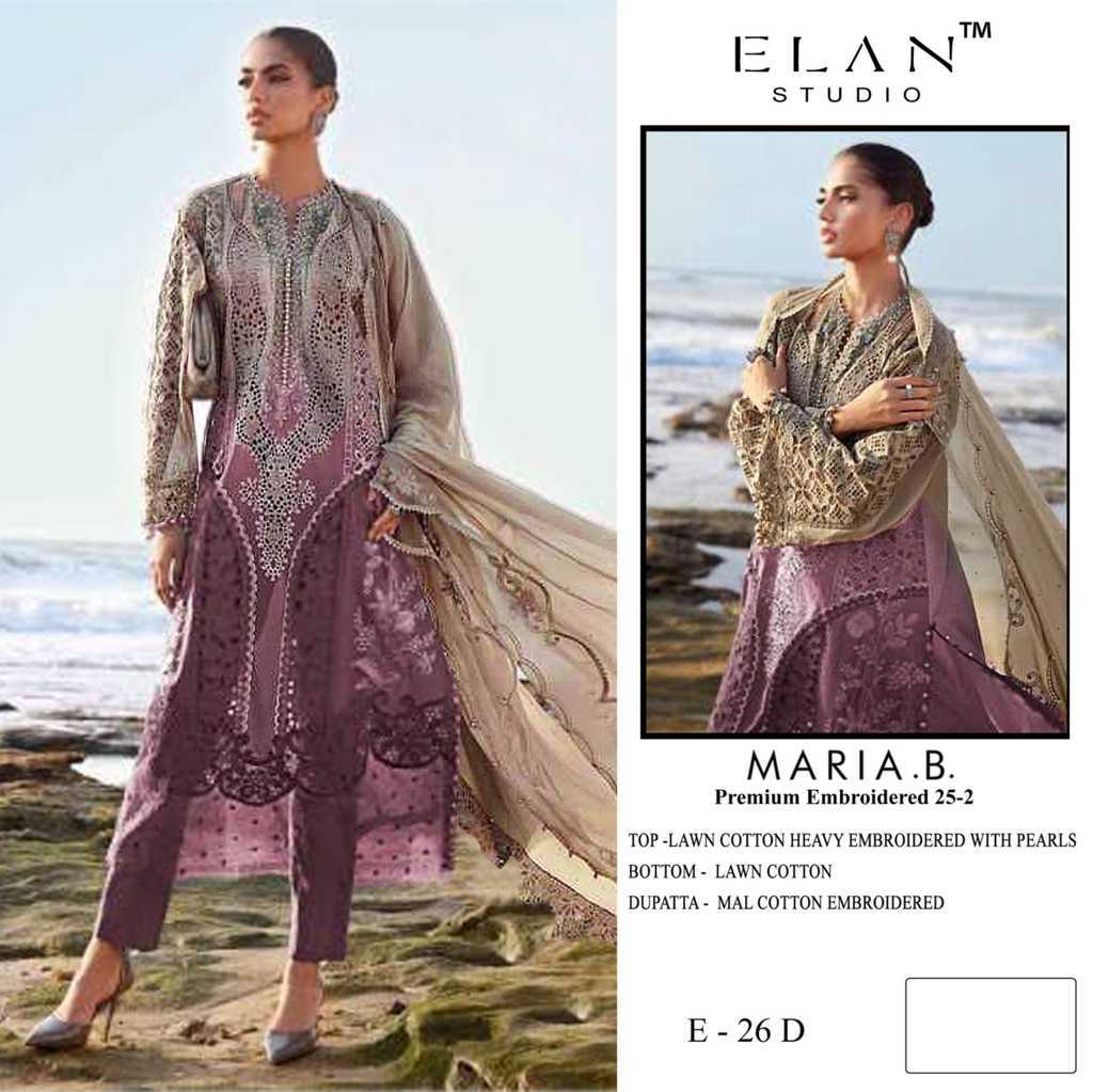 Elan Studio Maria B Premium Embroidered 25 Vol 2 E 17 A-D Cotton Salwar Suit Catalog 4 Pcs (2) Elan Studio Maria B Premium Embroidered 25 Vol 2 E 17 A-D Cotton Salwar Suit Catalog 4 Pcs - Image 3
