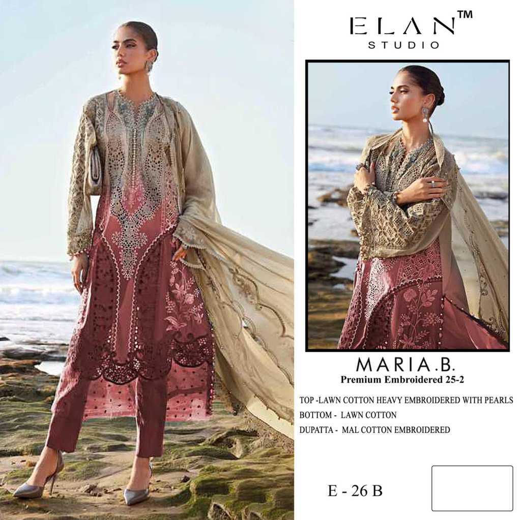 Elan Studio Maria B Premium Embroidered 25 Vol 2 E 17 A-D Cotton Salwar Suit Catalog 4 Pcs (4) Elan Studio Maria B Premium Embroidered 25 Vol 2 E 17 A-D Cotton Salwar Suit Catalog 4 Pcs - Image 5