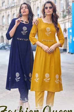 Kadlee Fashion Queen Rayon Kurti with Bottom Catalog 6 Pcs