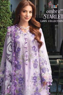 Shree Fabs Ombre Starlet Lawn Collection Vol 26 NX Chiffon Cotton Salwar Suit Catalog 5 Pcs