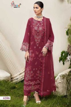 Shree Fabs Riwayat Embroidered Lawn Collection Vol 2 Cotton Kota Checks Salwar Suit Catalog 3 Pcs