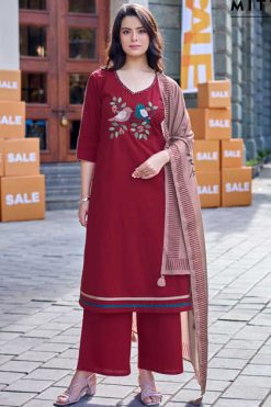 Mittoo Resham Kurti with Dupatta Bottom Cotton Catalog 4 Pcs