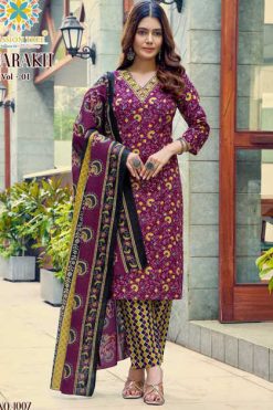 Passion Tree Ajarakh Vol 1 Kurti with Dupatta Bottom Cotton Catalog 8 Pcs