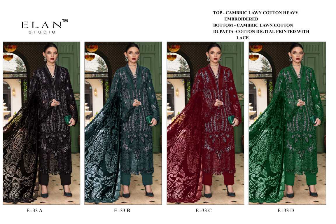 Elan Studio E 33 A-D Cotton Salwar Suit Catalog 4 Pcs (9) Elan Studio E 33 A-D Cotton Salwar Suit Catalog 4 Pcs - Image 10