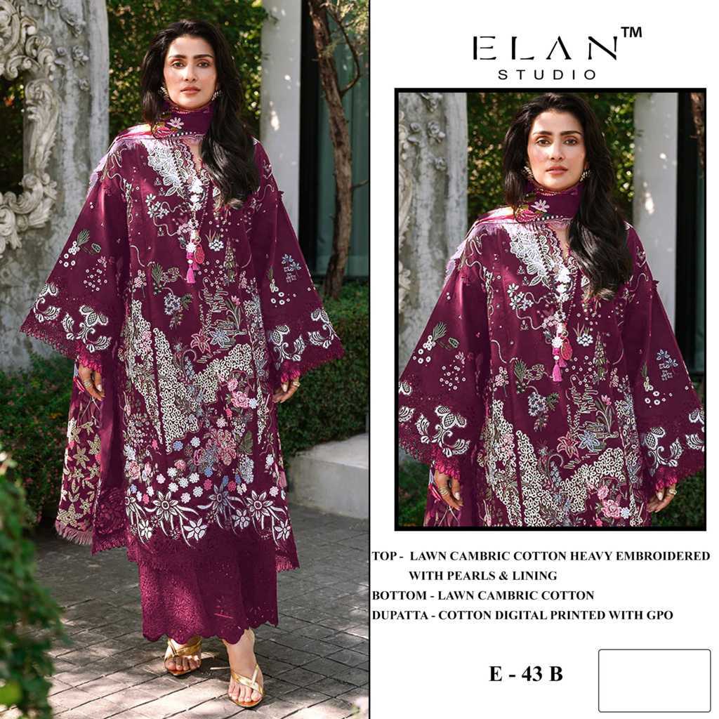 Elan Studio E 43 A-D Cotton Salwar Suit Catalog 4 Pcs (2) Elan Studio E 43 A-D Cotton Salwar Suit Catalog 4 Pcs - Image 3
