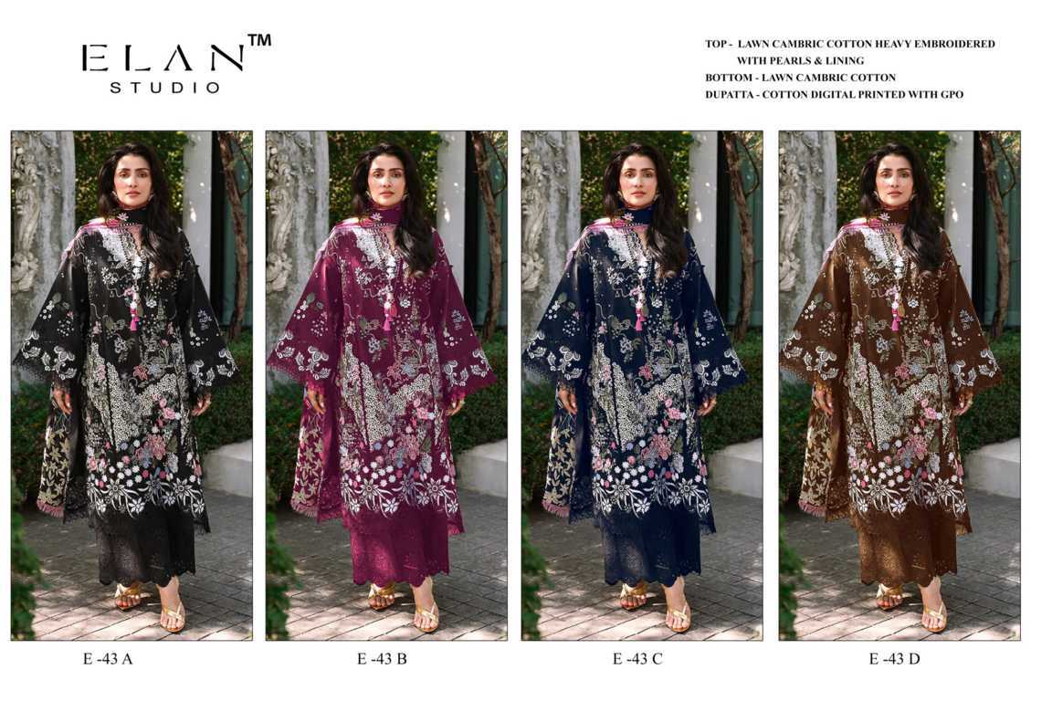Elan Studio E 43 A-D Cotton Salwar Suit Catalog 4 Pcs (9) Elan Studio E 43 A-D Cotton Salwar Suit Catalog 4 Pcs - Image 10