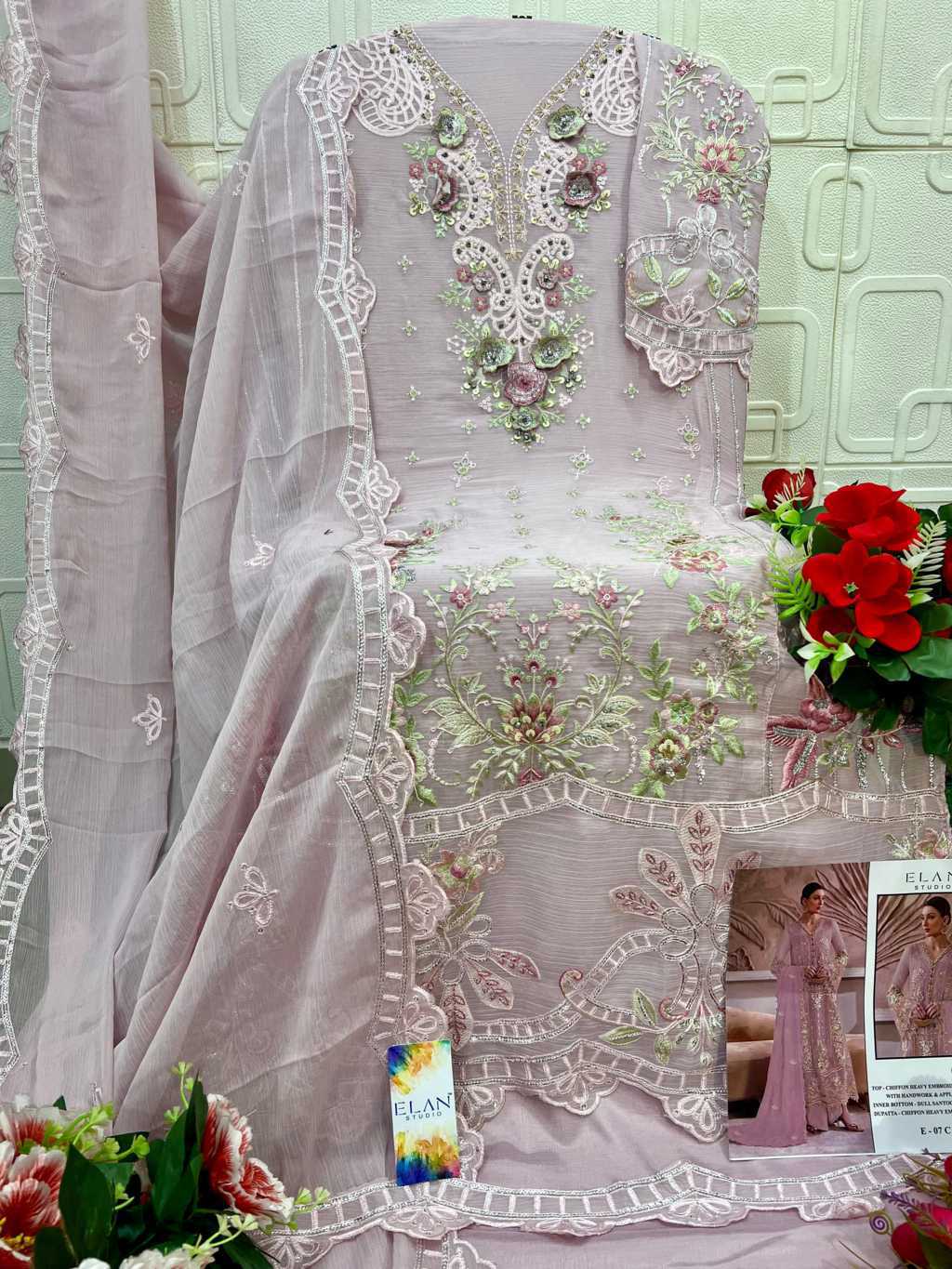 Elan Studio E 7 A-D Chiffon Salwar Suit Catalog 4 Pcs (3) Elan Studio E 7 A-D Chiffon Salwar Suit Catalog 4 Pcs - Image 4