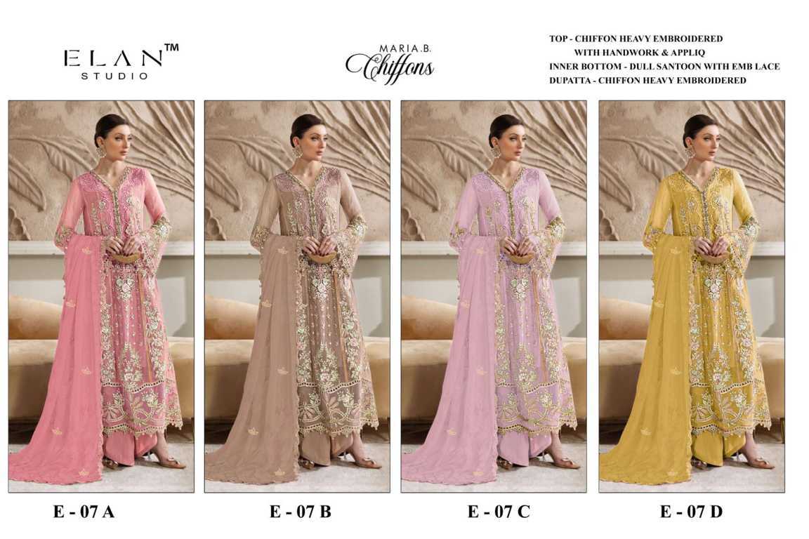 Elan Studio E 7 A-D Chiffon Salwar Suit Catalog 4 Pcs (9) Elan Studio E 7 A-D Chiffon Salwar Suit Catalog 4 Pcs - Image 10