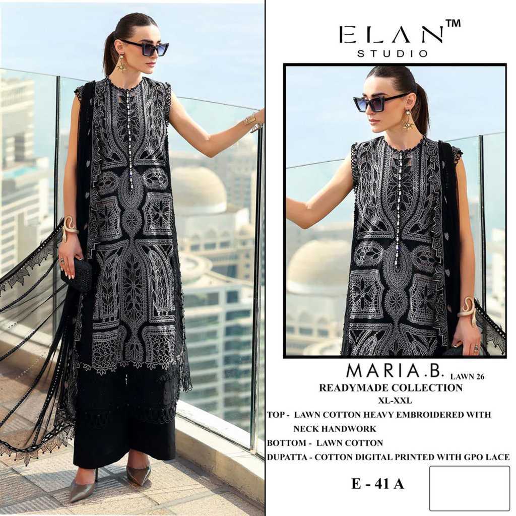 Elan Studio Maria B Lawn Vol 26 E 41 A-D Cotton Readymade Salwar Suit Catalog 4 Pcs (1) Elan Studio Maria B Lawn Vol 26 E 41 A-D Cotton Readymade Salwar Suit Catalog 4 Pcs - Image 2
