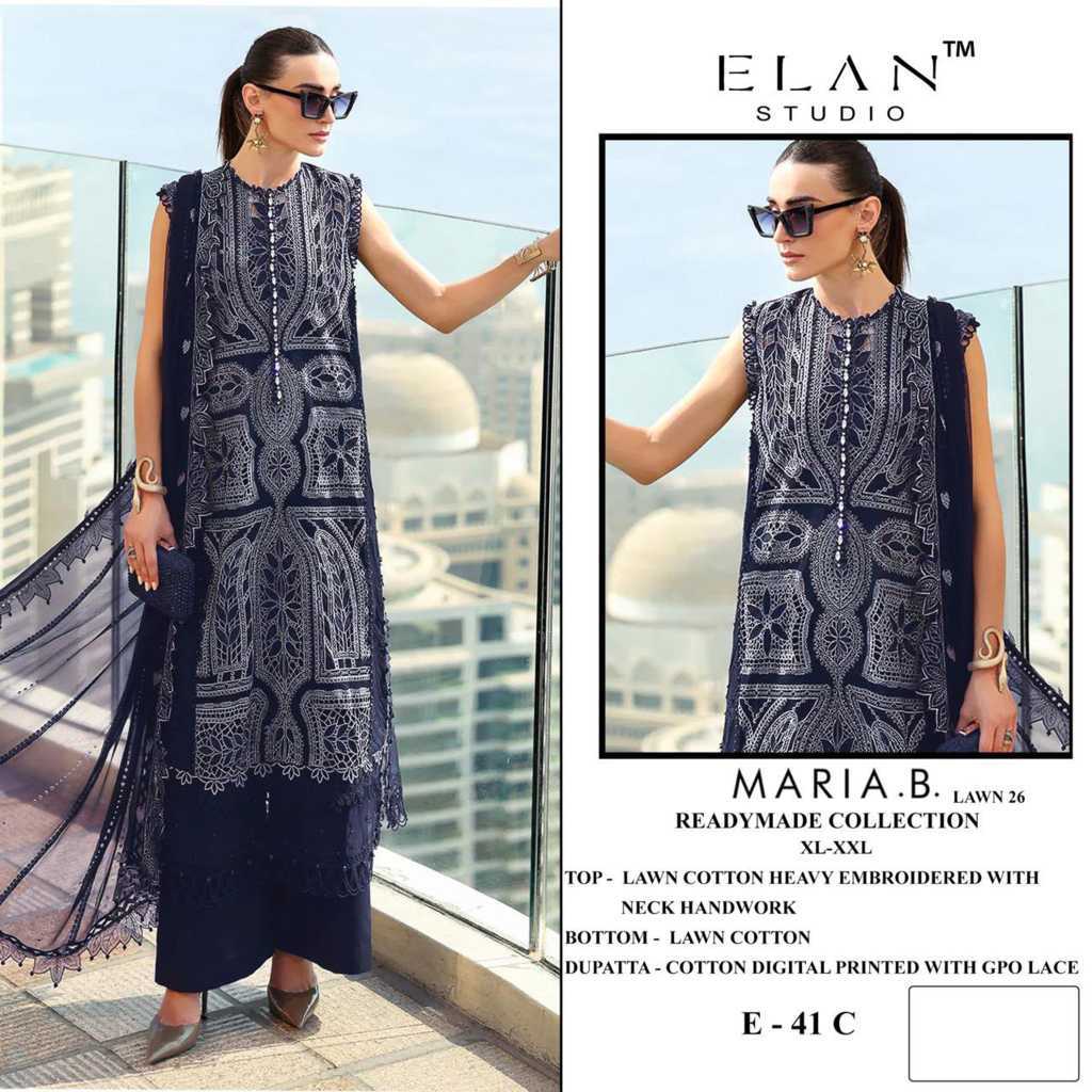 Elan Studio Maria B Lawn Vol 26 E 41 A-D Cotton Readymade Salwar Suit Catalog 4 Pcs (4) Elan Studio Maria B Lawn Vol 26 E 41 A-D Cotton Readymade Salwar Suit Catalog 4 Pcs - Image 5