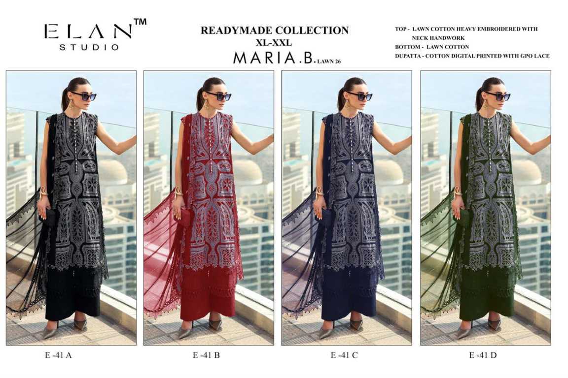 Elan Studio Maria B Lawn Vol 26 E 41 A-D Cotton Readymade Salwar Suit Catalog 4 Pcs (9) Elan Studio Maria B Lawn Vol 26 E 41 A-D Cotton Readymade Salwar Suit Catalog 4 Pcs - Image 10