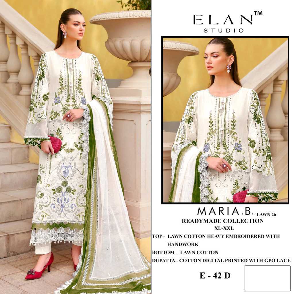 Elan Studio Maria B Lawn Vol 26 E 42 A-D Cotton Readymade Salwar Suit Catalog 4 Pcs (3) Elan Studio Maria B Lawn Vol 26 E 42 A-D Cotton Readymade Salwar Suit Catalog 4 Pcs - Image 4